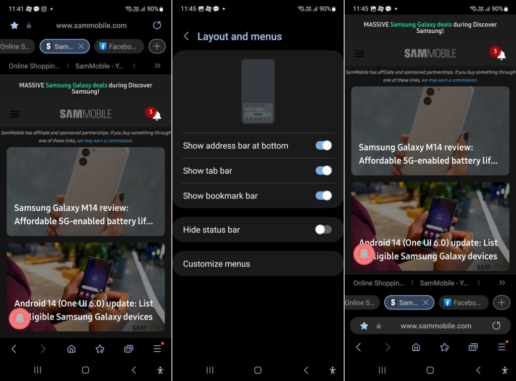 Samsung browser-One UI 8-browser design-Samsung Internet