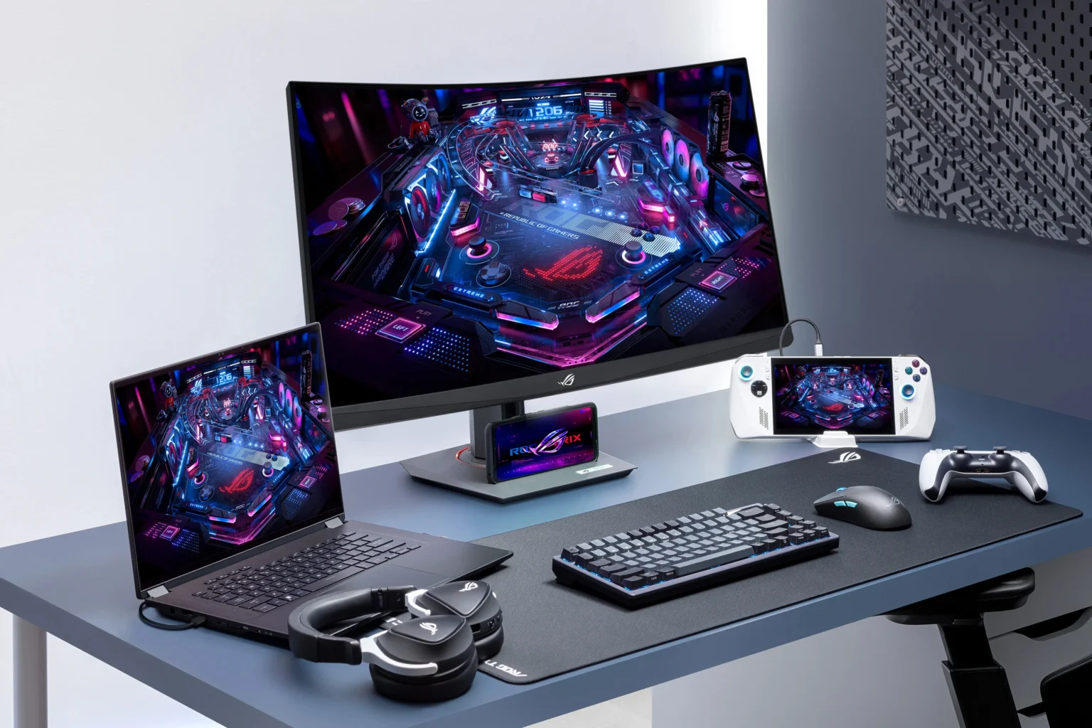 Asus-Gaming Monitor-ROG Strix OLED XG32UCWMG-XG32UCWG-WOLED Panel-High Refresh Rate-Micro Lens Array Technology-DisplayHDR True Black 400 Certification