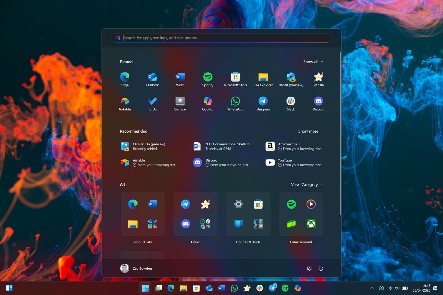Microsoft-Windows 11-Start Menu-Conceptual Design-Customization