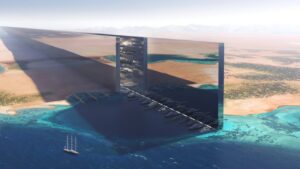 Neom project-Middle East climate-sustainable architecture-urban heat island-line tower