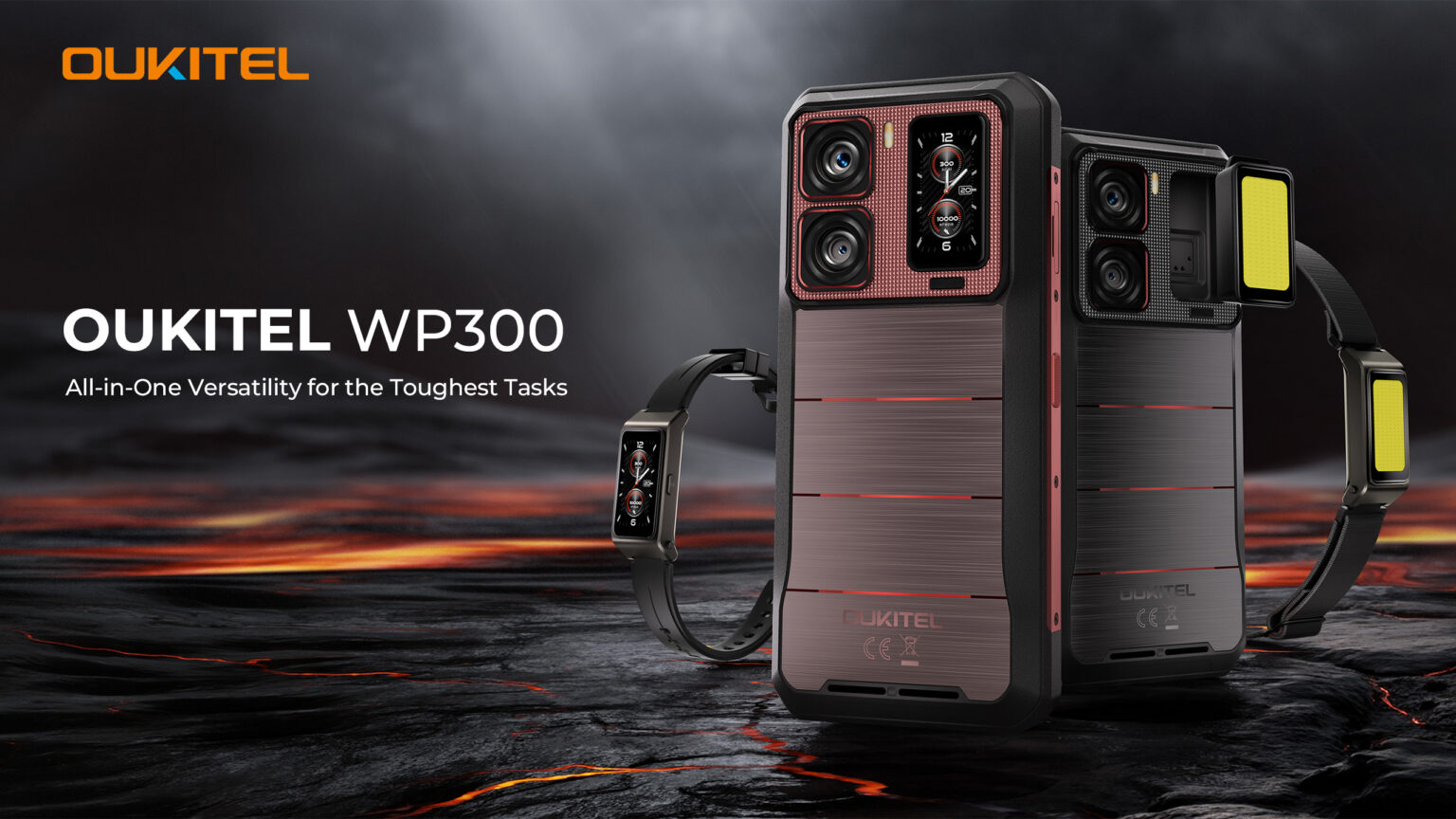 Oukitel-WP300-rugged smartphone-wireless earbuds-16000mAh battery-modular smartphone