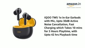 iQOO-iQOO Buds 1i-50-hour battery-DeepX 3.0 technology-AI noise cancellation