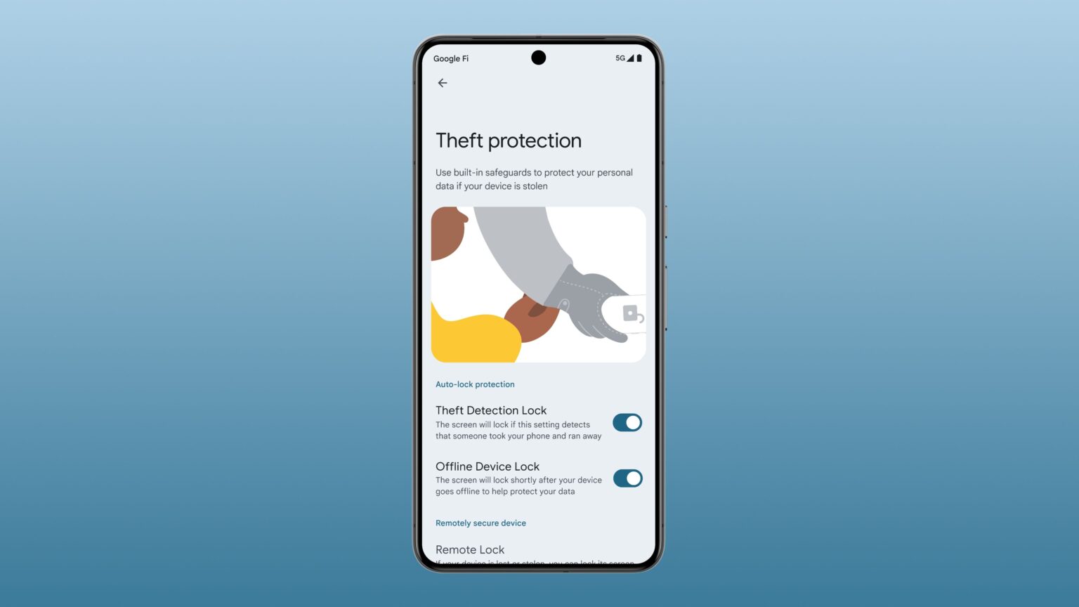Android security-auto reboot-data protection-cybersecurity-lock screen